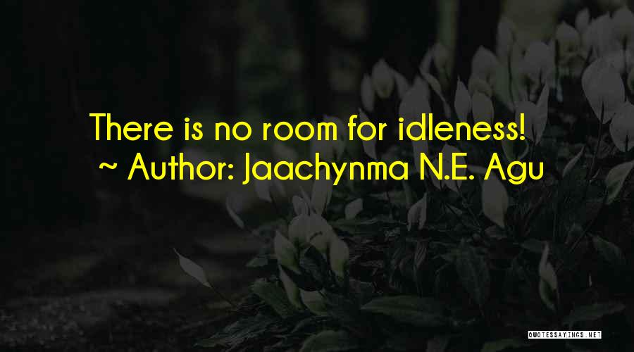 Jaachynma N.E. Agu Quotes: There Is No Room For Idleness!