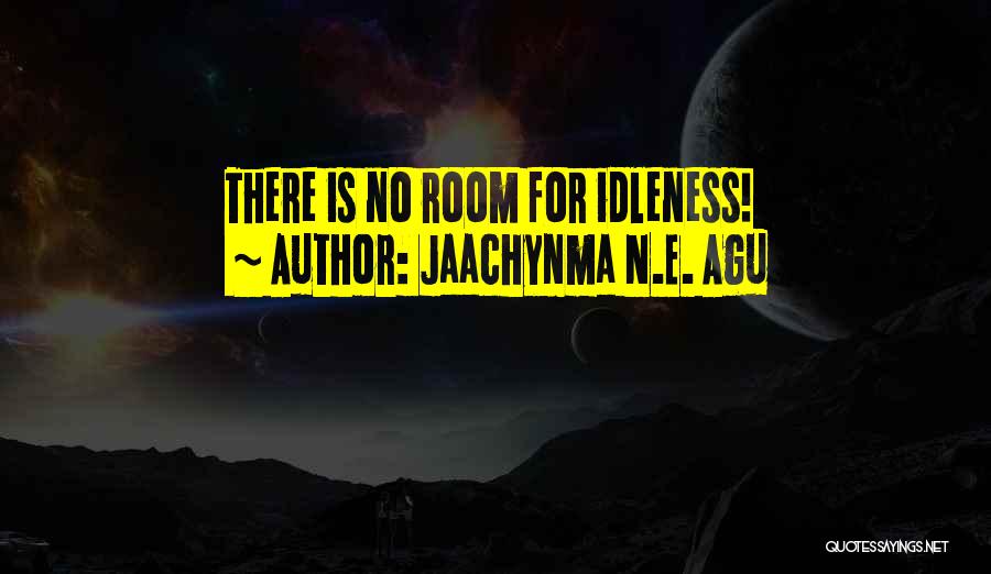 Jaachynma N.E. Agu Quotes: There Is No Room For Idleness!