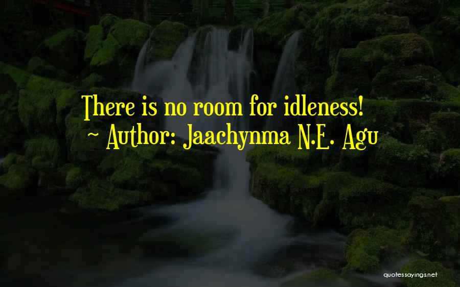 Jaachynma N.E. Agu Quotes: There Is No Room For Idleness!