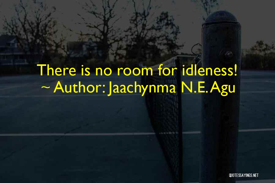 Jaachynma N.E. Agu Quotes: There Is No Room For Idleness!