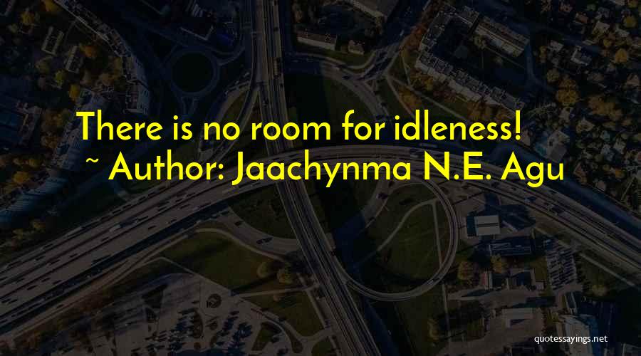 Jaachynma N.E. Agu Quotes: There Is No Room For Idleness!