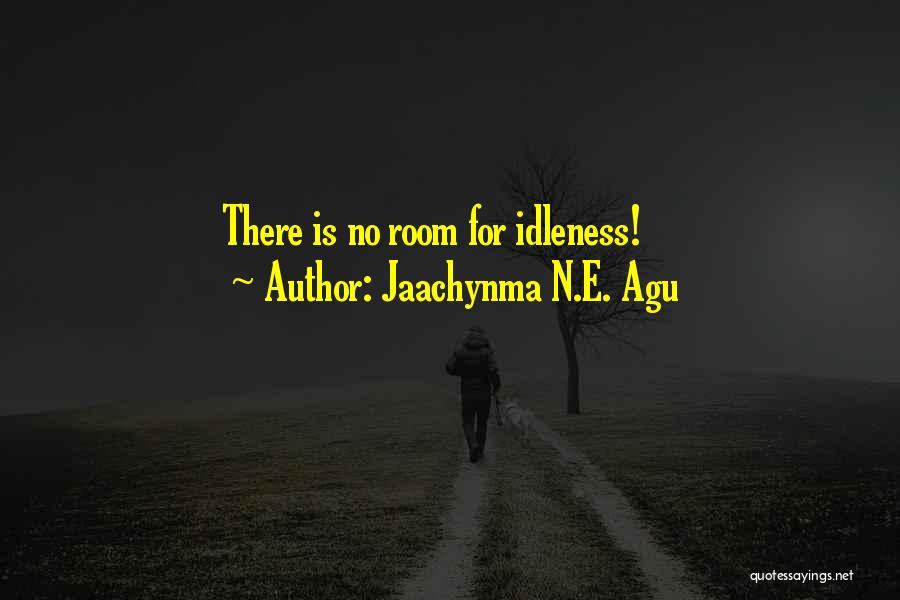 Jaachynma N.E. Agu Quotes: There Is No Room For Idleness!