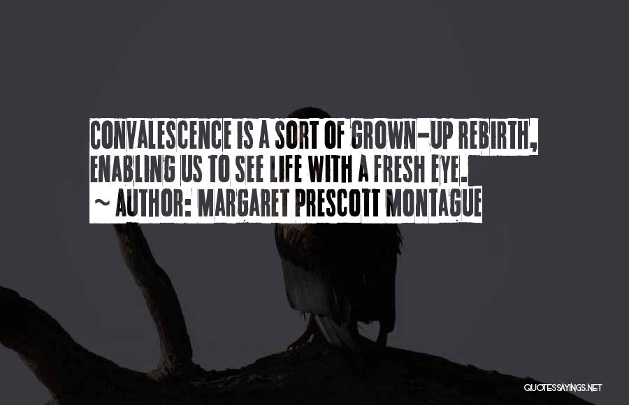 Margaret Prescott Montague Quotes: Convalescence Is A Sort Of Grown-up Rebirth, Enabling Us To See Life With A Fresh Eye.