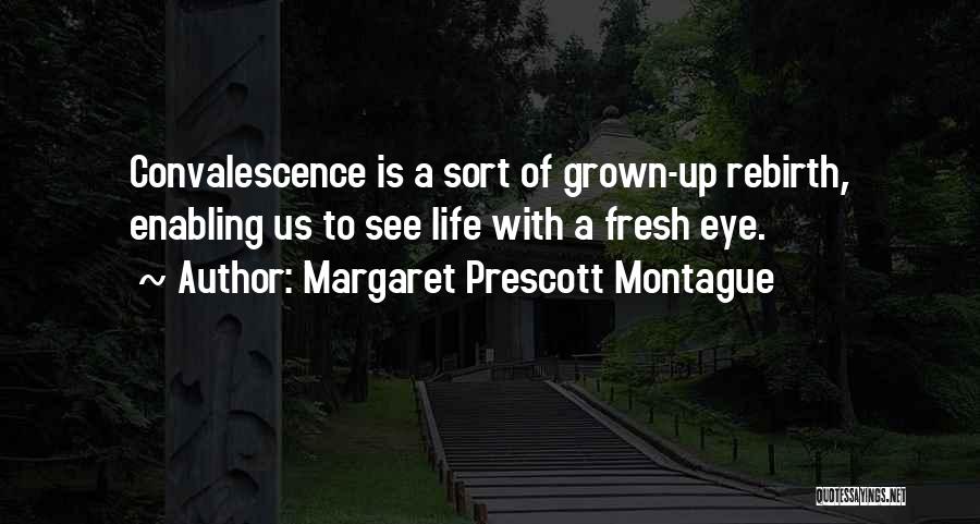 Margaret Prescott Montague Quotes: Convalescence Is A Sort Of Grown-up Rebirth, Enabling Us To See Life With A Fresh Eye.