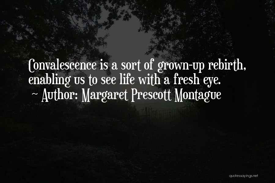 Margaret Prescott Montague Quotes: Convalescence Is A Sort Of Grown-up Rebirth, Enabling Us To See Life With A Fresh Eye.