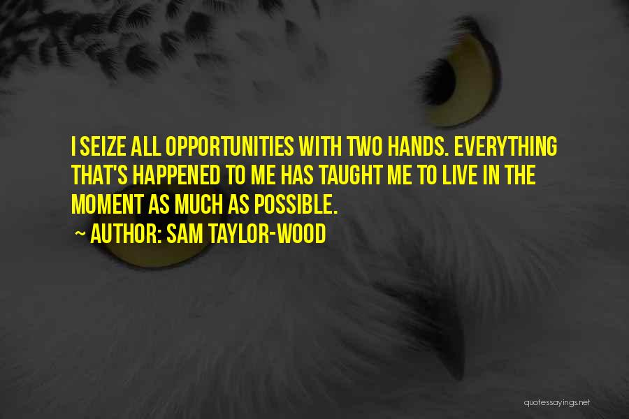 Sam Taylor-Wood Quotes: I Seize All Opportunities With Two Hands. Everything That's Happened To Me Has Taught Me To Live In The Moment