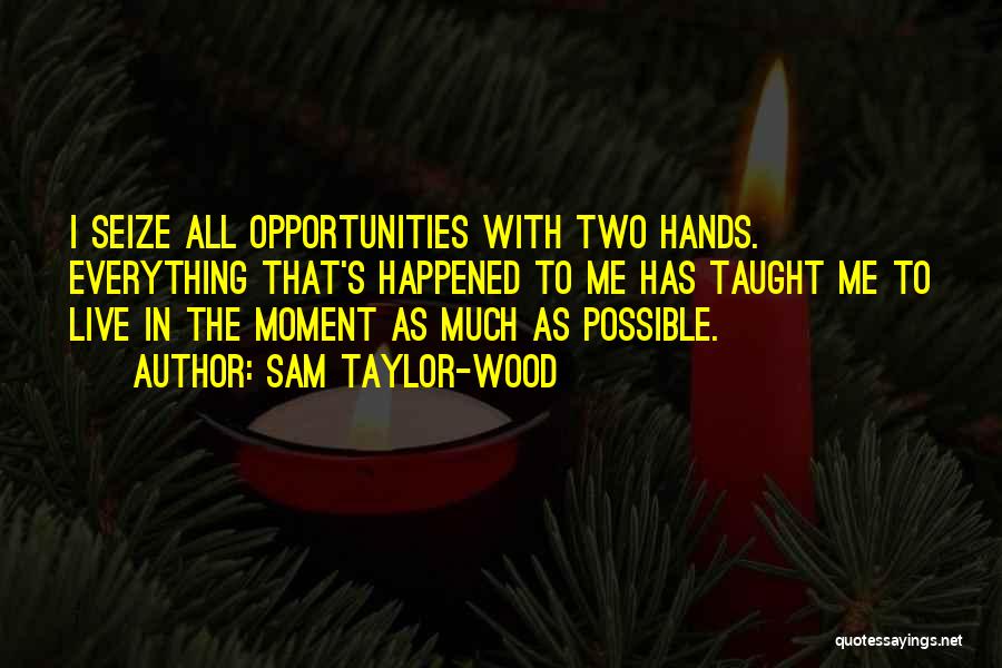 Sam Taylor-Wood Quotes: I Seize All Opportunities With Two Hands. Everything That's Happened To Me Has Taught Me To Live In The Moment