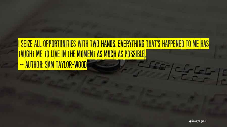 Sam Taylor-Wood Quotes: I Seize All Opportunities With Two Hands. Everything That's Happened To Me Has Taught Me To Live In The Moment