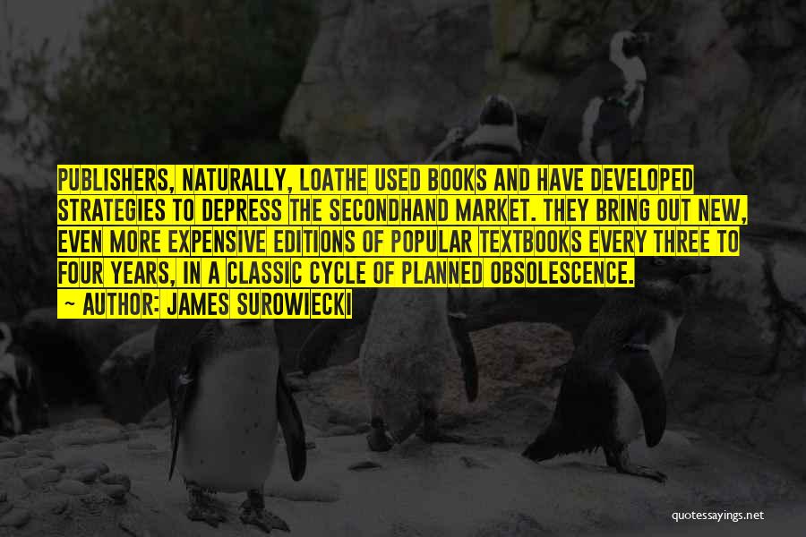 James Surowiecki Quotes: Publishers, Naturally, Loathe Used Books And Have Developed Strategies To Depress The Secondhand Market. They Bring Out New, Even More