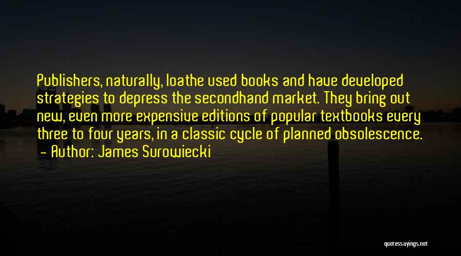 James Surowiecki Quotes: Publishers, Naturally, Loathe Used Books And Have Developed Strategies To Depress The Secondhand Market. They Bring Out New, Even More