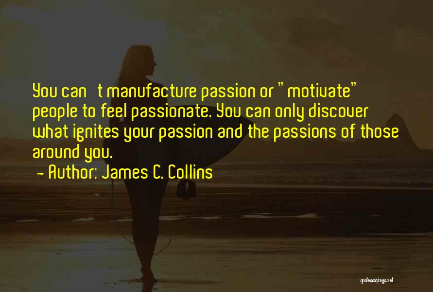 James C. Collins Quotes: You Can't Manufacture Passion Or Motivate People To Feel Passionate. You Can Only Discover What Ignites Your Passion And The