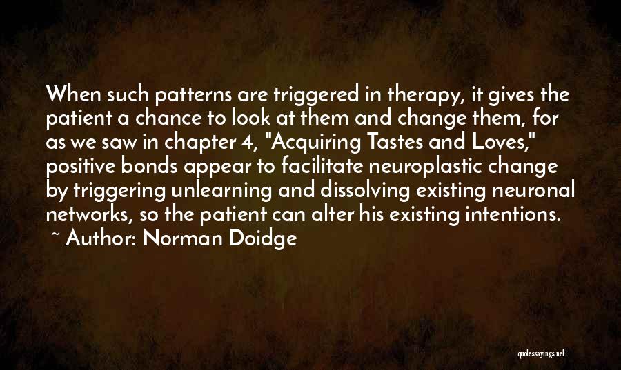 Norman Doidge Quotes: When Such Patterns Are Triggered In Therapy, It Gives The Patient A Chance To Look At Them And Change Them,