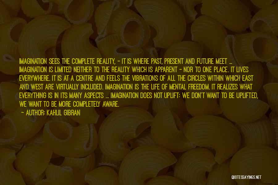 Kahlil Gibran Quotes: Imagination Sees The Complete Reality, - It Is Where Past, Present And Future Meet ... Imagination Is Limited Neither To