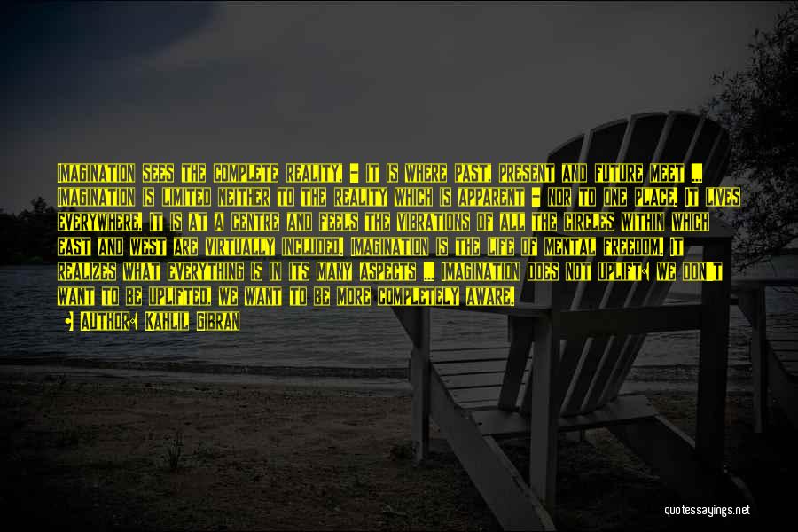 Kahlil Gibran Quotes: Imagination Sees The Complete Reality, - It Is Where Past, Present And Future Meet ... Imagination Is Limited Neither To