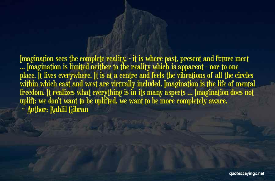 Kahlil Gibran Quotes: Imagination Sees The Complete Reality, - It Is Where Past, Present And Future Meet ... Imagination Is Limited Neither To