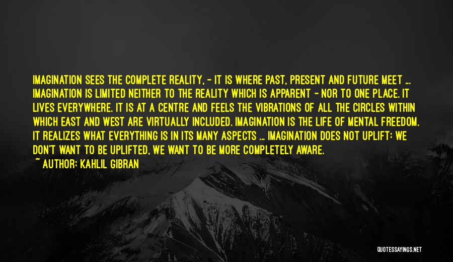 Kahlil Gibran Quotes: Imagination Sees The Complete Reality, - It Is Where Past, Present And Future Meet ... Imagination Is Limited Neither To