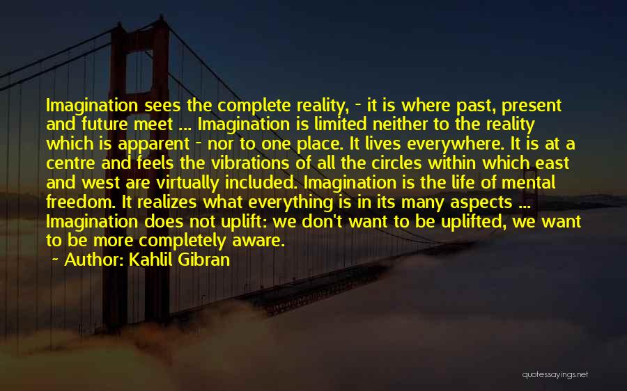 Kahlil Gibran Quotes: Imagination Sees The Complete Reality, - It Is Where Past, Present And Future Meet ... Imagination Is Limited Neither To