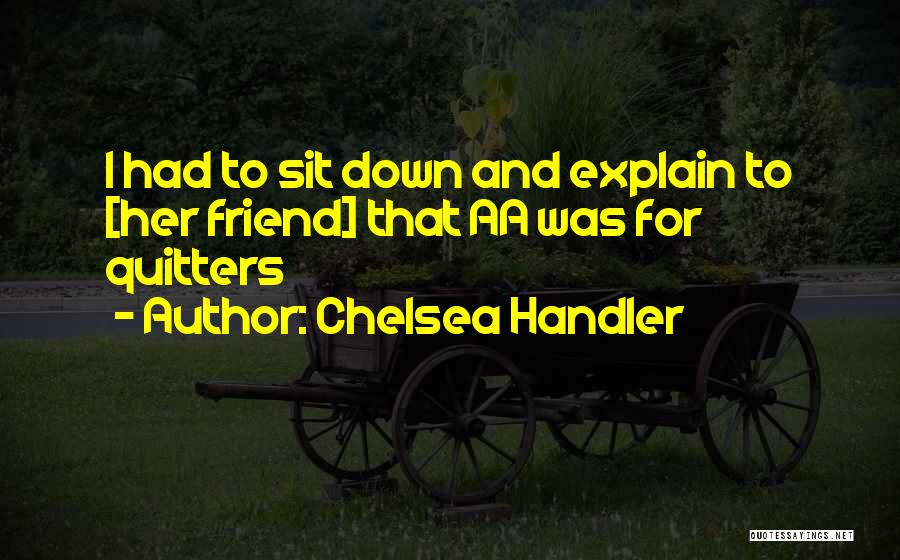 Chelsea Handler Quotes: I Had To Sit Down And Explain To [her Friend] That Aa Was For Quitters