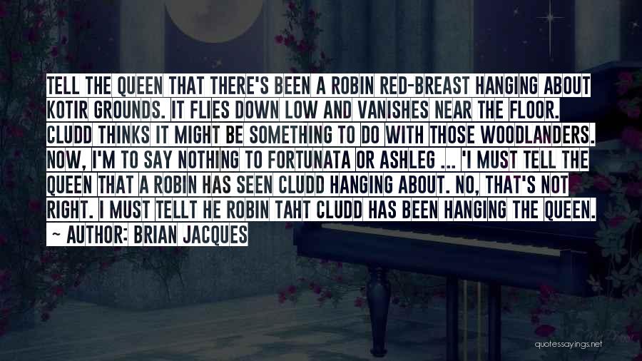 Brian Jacques Quotes: Tell The Queen That There's Been A Robin Red-breast Hanging About Kotir Grounds. It Flies Down Low And Vanishes Near