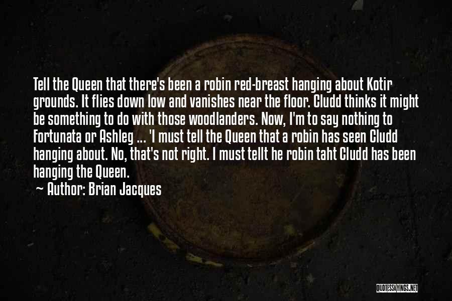 Brian Jacques Quotes: Tell The Queen That There's Been A Robin Red-breast Hanging About Kotir Grounds. It Flies Down Low And Vanishes Near