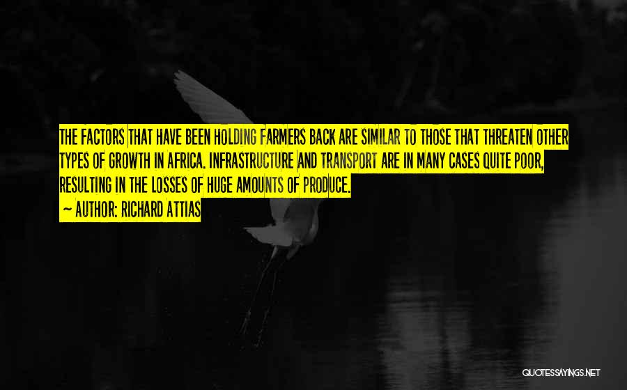 Richard Attias Quotes: The Factors That Have Been Holding Farmers Back Are Similar To Those That Threaten Other Types Of Growth In Africa.