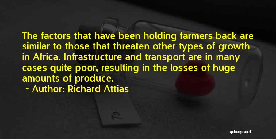 Richard Attias Quotes: The Factors That Have Been Holding Farmers Back Are Similar To Those That Threaten Other Types Of Growth In Africa.