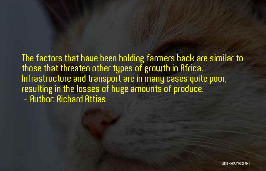 Richard Attias Quotes: The Factors That Have Been Holding Farmers Back Are Similar To Those That Threaten Other Types Of Growth In Africa.