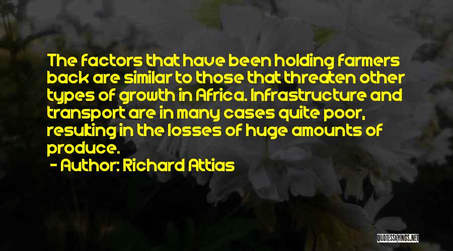 Richard Attias Quotes: The Factors That Have Been Holding Farmers Back Are Similar To Those That Threaten Other Types Of Growth In Africa.