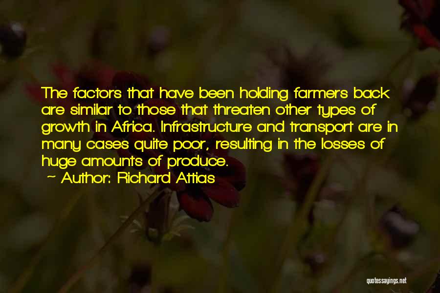 Richard Attias Quotes: The Factors That Have Been Holding Farmers Back Are Similar To Those That Threaten Other Types Of Growth In Africa.