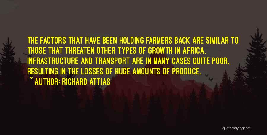 Richard Attias Quotes: The Factors That Have Been Holding Farmers Back Are Similar To Those That Threaten Other Types Of Growth In Africa.