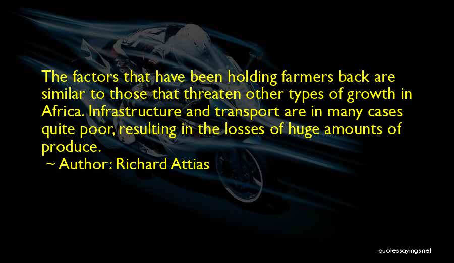 Richard Attias Quotes: The Factors That Have Been Holding Farmers Back Are Similar To Those That Threaten Other Types Of Growth In Africa.