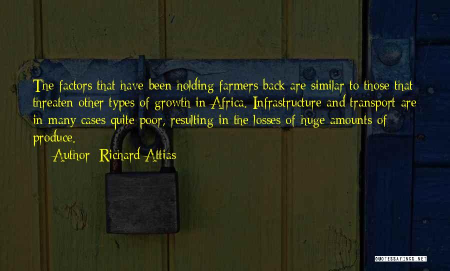 Richard Attias Quotes: The Factors That Have Been Holding Farmers Back Are Similar To Those That Threaten Other Types Of Growth In Africa.