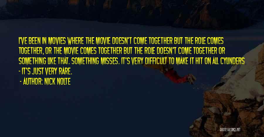 Nick Nolte Quotes: I've Been In Movies Where The Movie Doesn't Come Together But The Role Comes Together, Or The Movie Comes Together