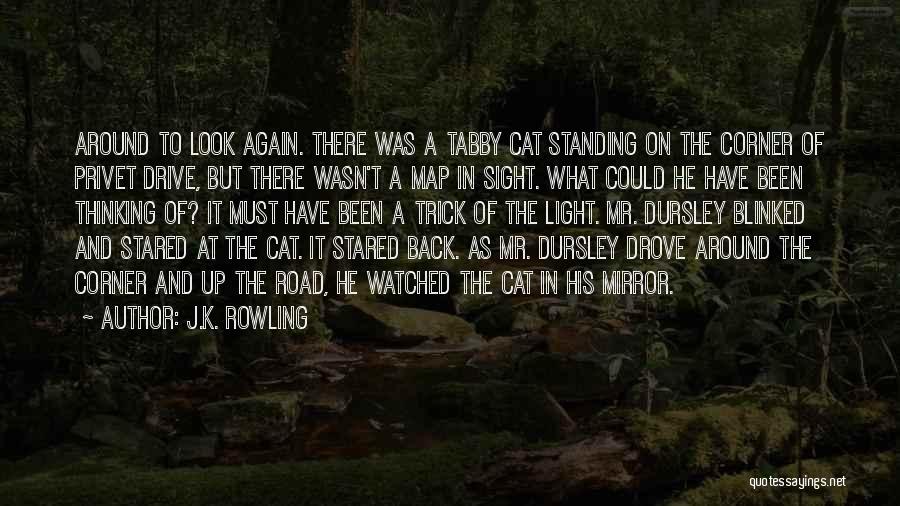 J.K. Rowling Quotes: Around To Look Again. There Was A Tabby Cat Standing On The Corner Of Privet Drive, But There Wasn't A