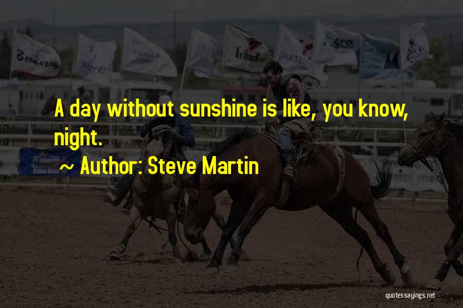 Steve Martin Quotes: A Day Without Sunshine Is Like, You Know, Night.