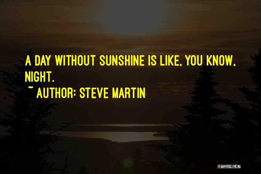 Steve Martin Quotes: A Day Without Sunshine Is Like, You Know, Night.