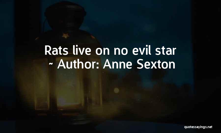 Anne Sexton Quotes: Rats Live On No Evil Star