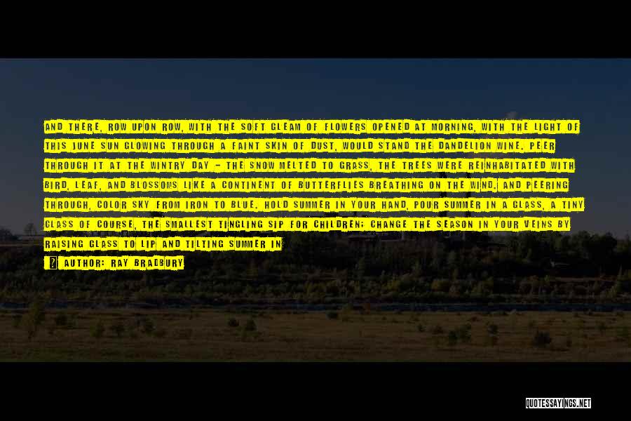 Ray Bradbury Quotes: And There, Row Upon Row, With The Soft Gleam Of Flowers Opened At Morning, With The Light Of This June
