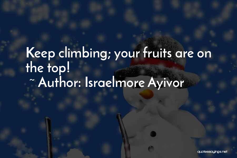 Israelmore Ayivor Quotes: Keep Climbing; Your Fruits Are On The Top!