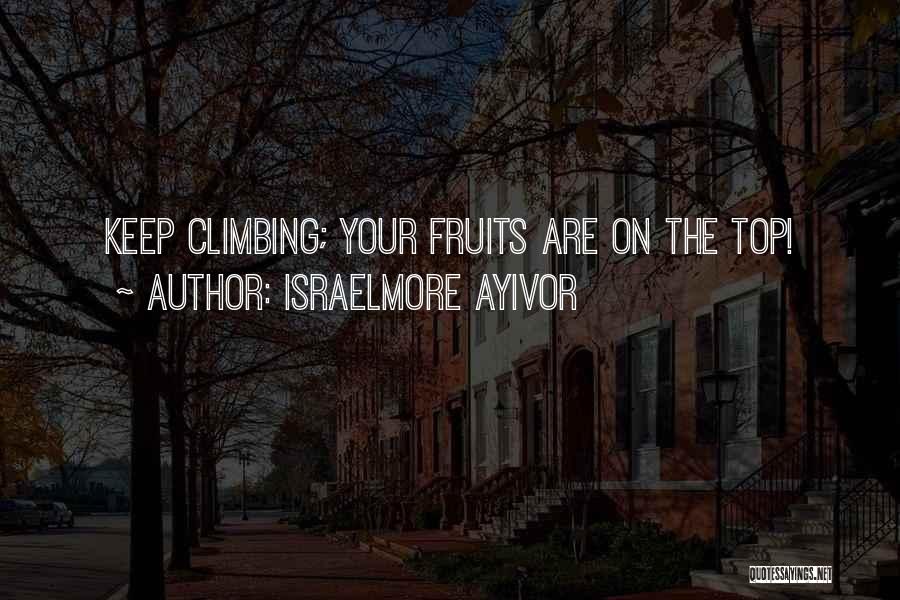 Israelmore Ayivor Quotes: Keep Climbing; Your Fruits Are On The Top!