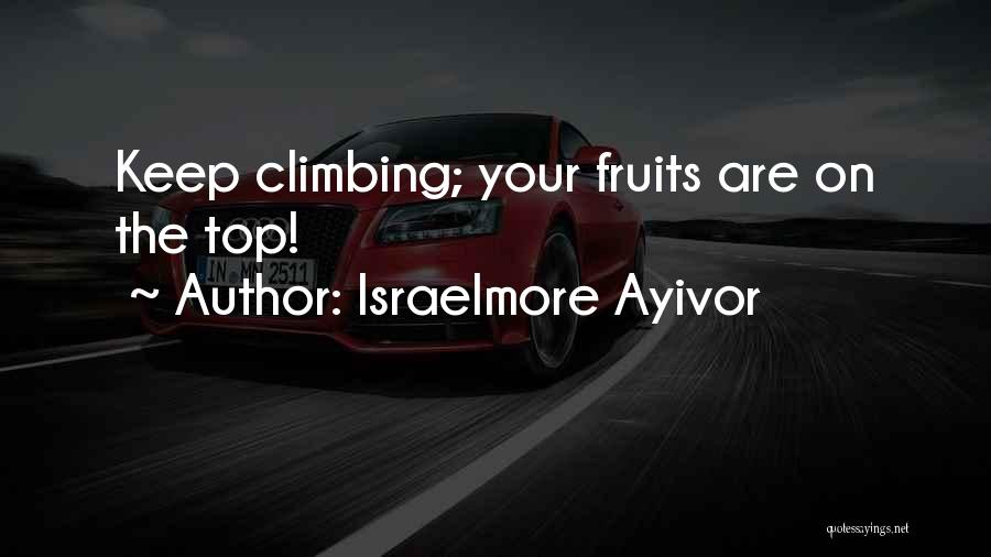 Israelmore Ayivor Quotes: Keep Climbing; Your Fruits Are On The Top!