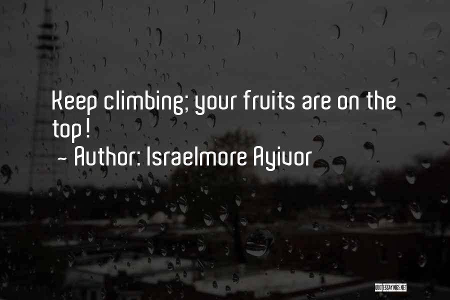 Israelmore Ayivor Quotes: Keep Climbing; Your Fruits Are On The Top!