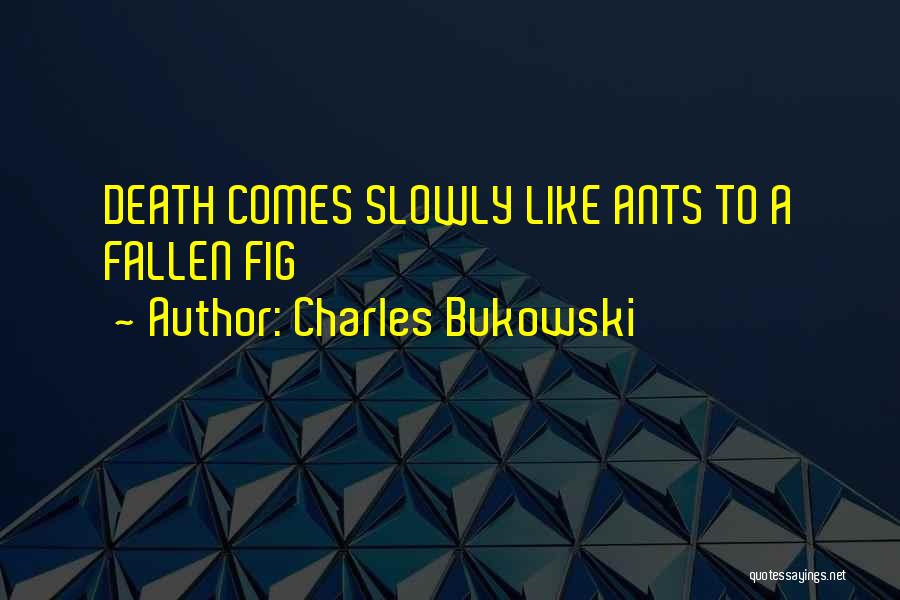 Charles Bukowski Quotes: Death Comes Slowly Like Ants To A Fallen Fig