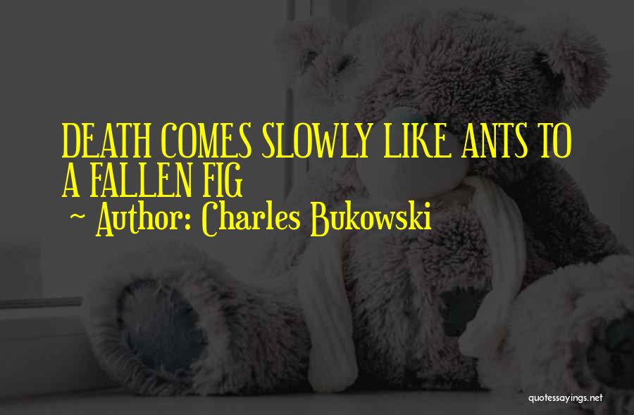Charles Bukowski Quotes: Death Comes Slowly Like Ants To A Fallen Fig