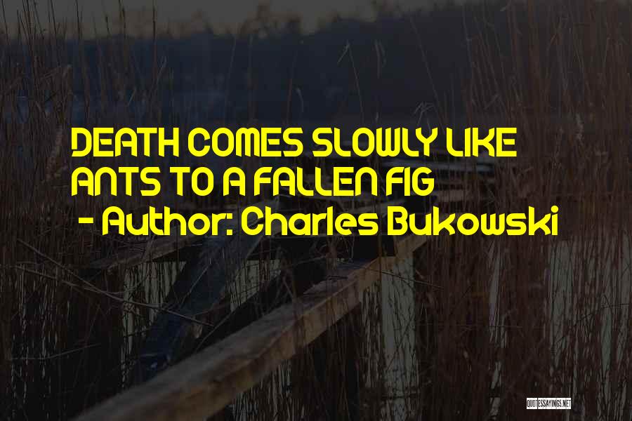 Charles Bukowski Quotes: Death Comes Slowly Like Ants To A Fallen Fig