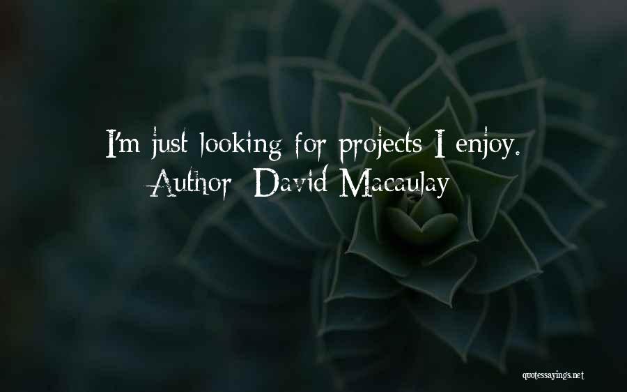 David Macaulay Quotes: I'm Just Looking For Projects I Enjoy.