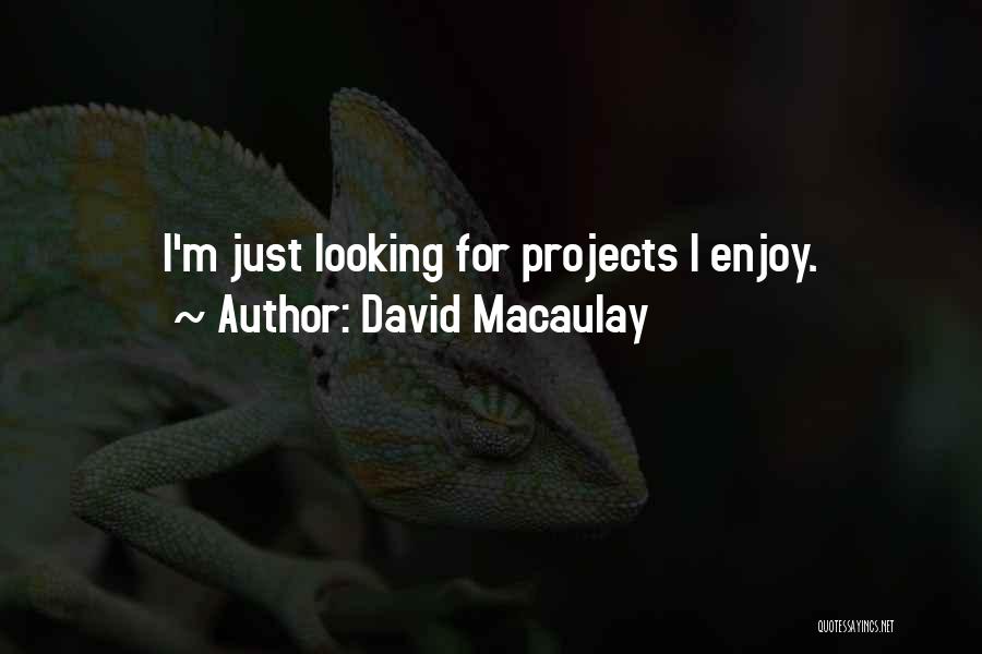 David Macaulay Quotes: I'm Just Looking For Projects I Enjoy.