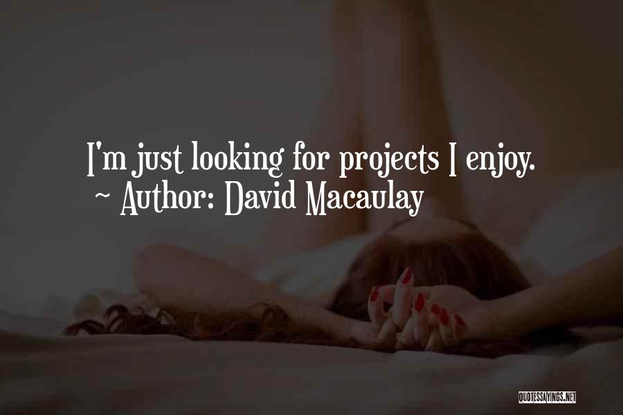 David Macaulay Quotes: I'm Just Looking For Projects I Enjoy.