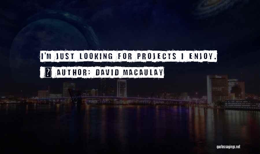 David Macaulay Quotes: I'm Just Looking For Projects I Enjoy.