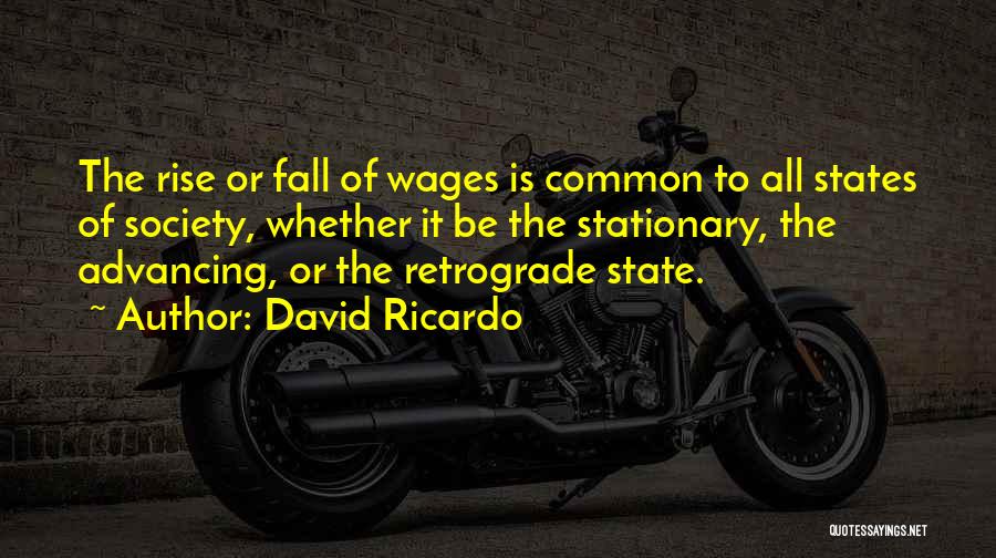 David Ricardo Quotes: The Rise Or Fall Of Wages Is Common To All States Of Society, Whether It Be The Stationary, The Advancing,